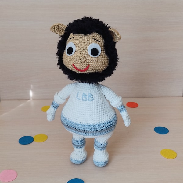 Baa the Black Sheep, Crocheted Baa, Little baby bum toy, Stuffed Toy, Baa Amigurumi toy, Black Sheep Baa