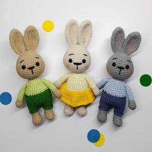 Twin, tripplet bunny, Personalized crochet Bunny Set,  Custom Gift for Twins, Triplets or Siblings, Twin mom gift, Twins Baby Shower Gift
