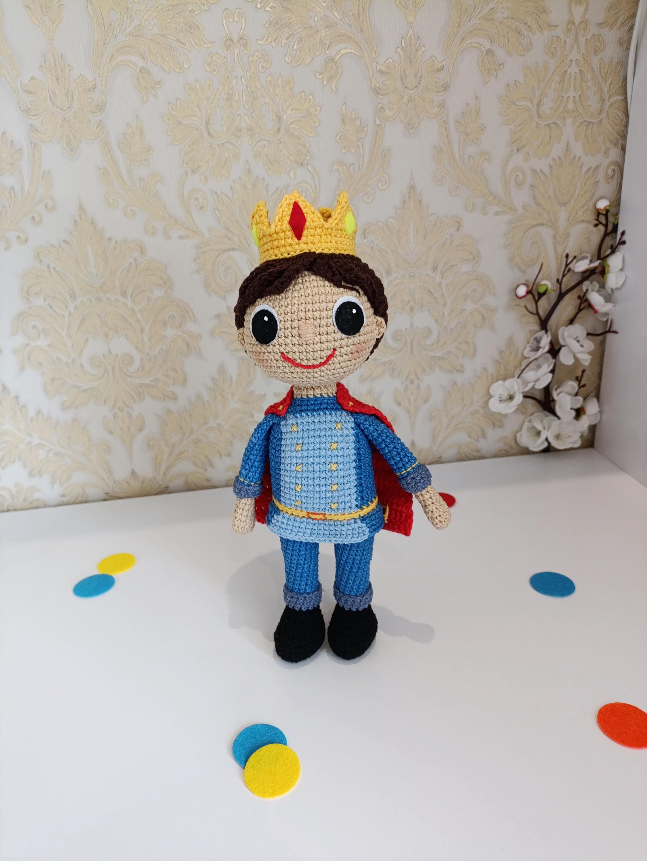 アンリ人形　壁掛けオーナメント　【Sweet Arrival・Baby boy】 Prince Doll, Little Baby Bum Toy, Crocheted Boy, Male Doll, Gift