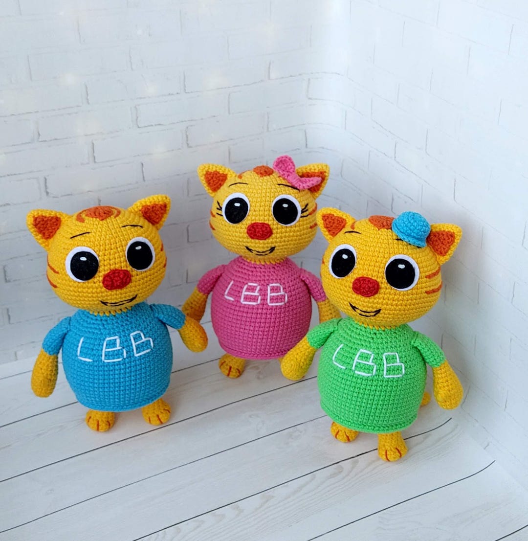 Crocheted Kittens, Yellow Kittens, LBB Kittens, Amigurumi Cats Hong  Kong
