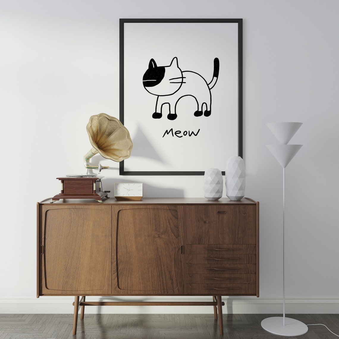 Cat Illustration / Cats Drawing / Cats Wall Art / Cat Etsy