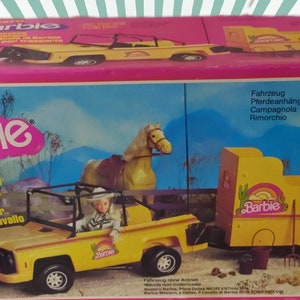 Barbie jeep and horse trailer sales