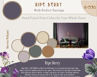 Sherwin-Williams Ripe Berry Color Mixing Palette | Purple | Interior Painting (Instant Download)