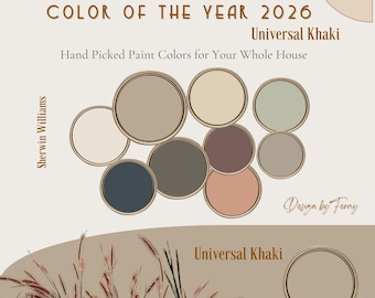 Color of the year 2026 : Universal Khaki and 5-Color Paint Palette (Digital Download)