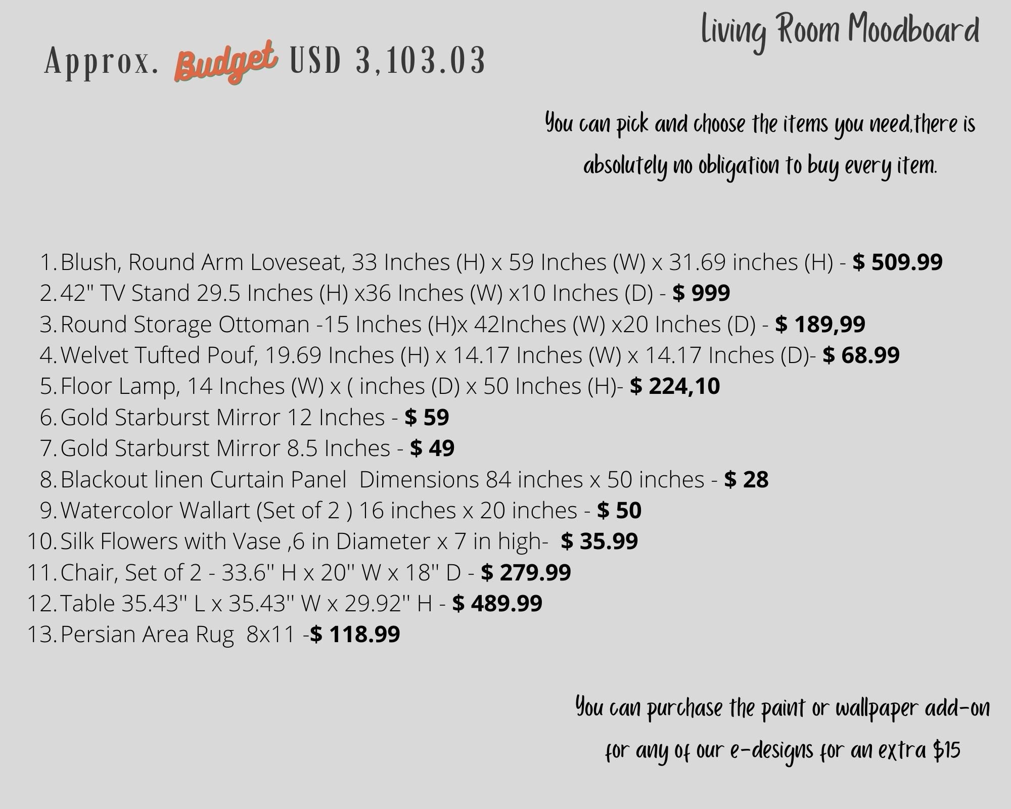 Living Room Interior Design, Virtual Interior Design