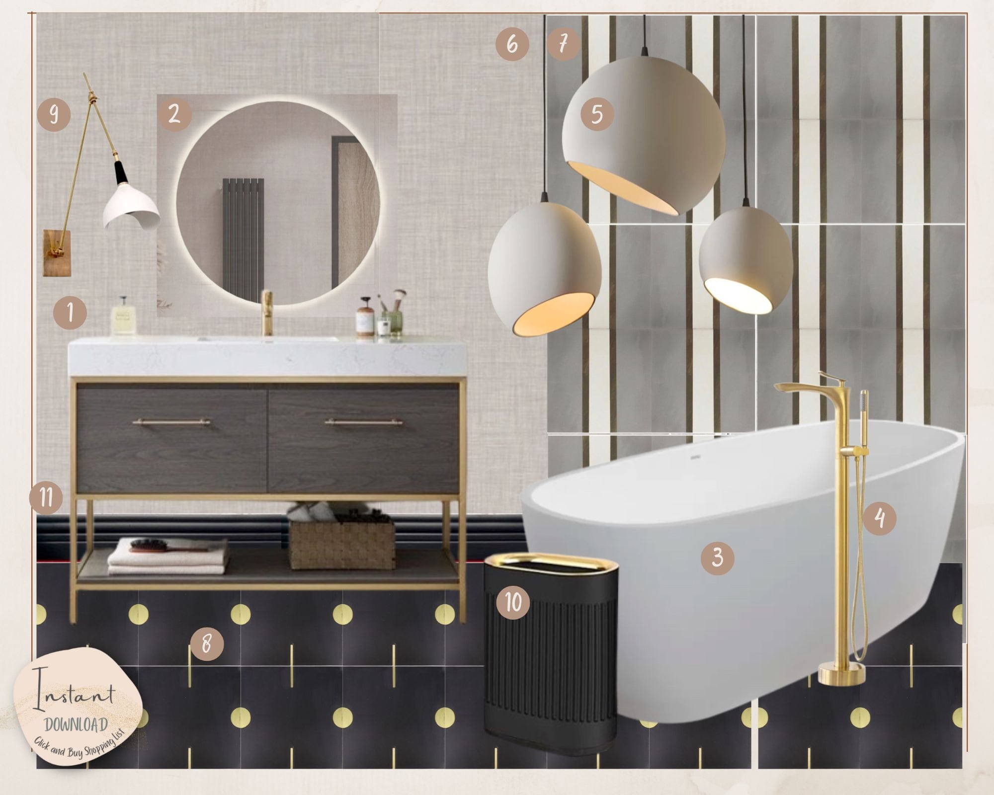 Black Bathroom Design, Affordable and Quick Interior Design Service ...