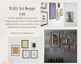 Custom Gallery Wall E-Design Service: Digital Interior Design (Digital File)
