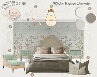 Bedroom E-Design Mood Board: Modern Chic Decor (PDF)