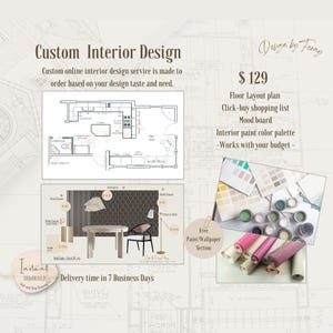 Expert E-Design for Interior | Custom Home Decor Package | Floor Plan and Mood Board with Shopping List Included