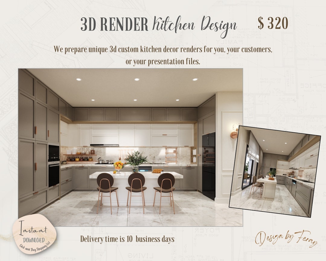 3D Kitchen Custom Kitchen Decor Modern Kitchen Design Interior