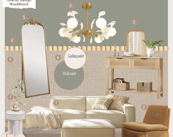 Mid-Century Modern Living Room Mood Board: Stylish Decor (PDF Download