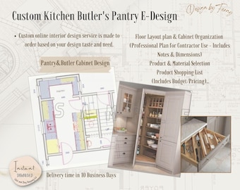 Custom Pantry E-Design: Functional Kitchen Closet Layout (PDF Download)