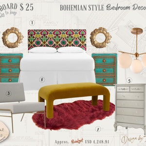 Boho Bedroom Decoration|Custom Design|Custom Interior Design|Online Design|Virtual Interior Service|Bedroom Furniture and Decor