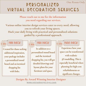 Custom interior design service by award winning interior designer l Personalized virtual interior design service