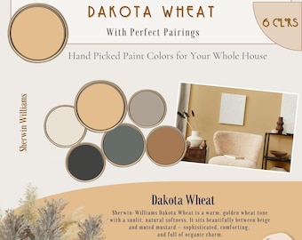 Golden Wheat Tone Paint Palette: Whole House Color Scheme (Digital Download)