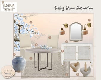 Urban Glam Dining Room Mood Board | Shoppable Interior Design (PDF Download)