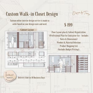 Benutzerdefiniertes Schranklayout-Design | Virtueller E-Design-Service | Schlafzimmer Design | Atemberaubender und funktionaler begehbarer Kleiderschrank