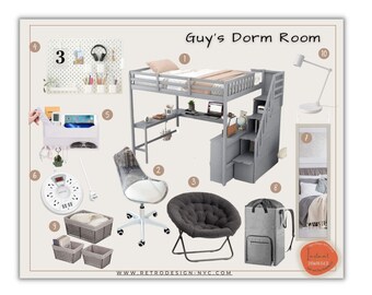 Guy's Dorm Room Decoration,Dorm Room Designer Comfort Paks, Back to School, Dorm Life, Dorm Decoration, Dorm Essentials