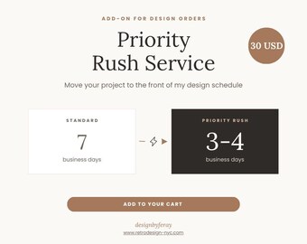 Priority Rush Service Add-On for Interior Design Orders (3-4-Day Turnaround)