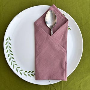 Natural cotton napkins, Washed heavyweight cotton napkins in various colors, Dining table napkins, Rustic cotton napkins