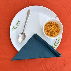 Handmade Dark Green Cotton Napkins: Reusable Dinner Napkins