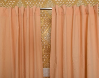 Peach Pie Color Cotton Curtain Color,100% Blackout Curtains, Extra Long Peach  and Extra Wide, Custom Made Curtain Window Curtains