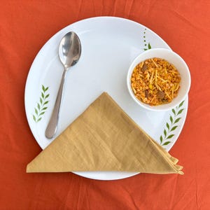 Beige Cotton Napkins Set of 100: Handmade Cloth Dinner Napkins