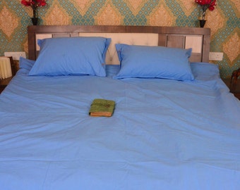 Sky Blue Linen Bedding Set, Stonewashed Linen Bedding, Softened Linen Duvet Cover & 2 Pillowcases Softened King Queen Full Twin Custom Size
