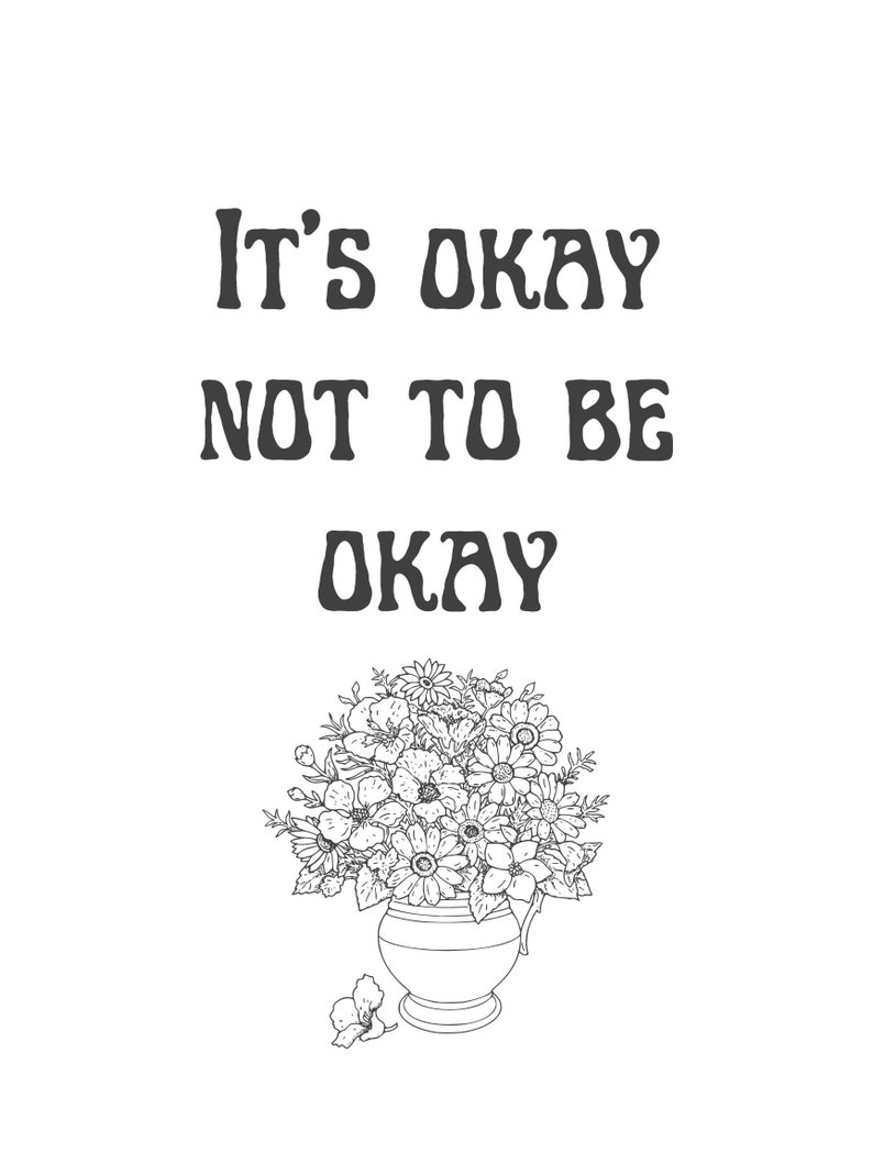 Mental Health Art Print, Wall Art, Positive Mental Health, Minimalist