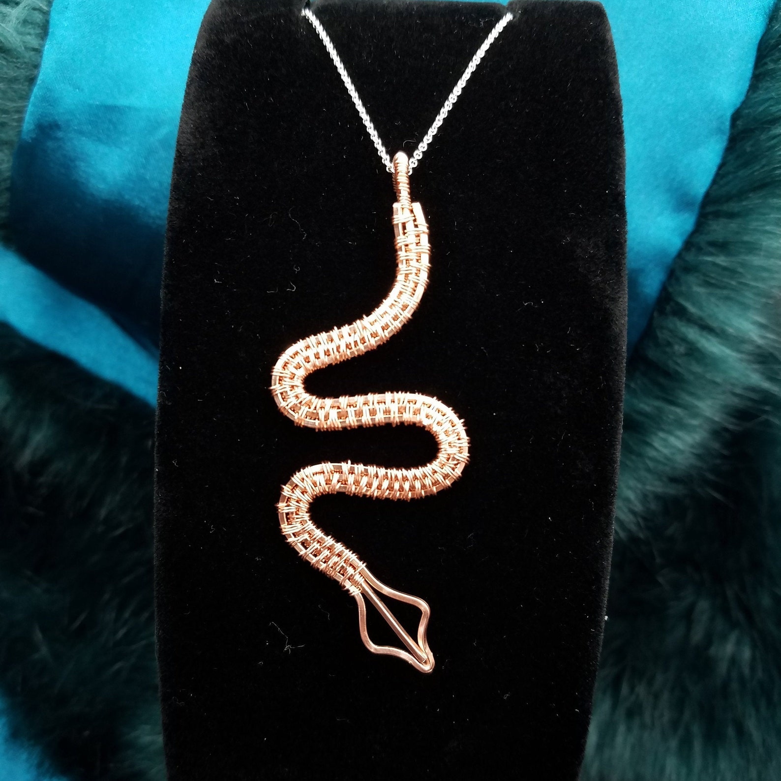 Copper Wire Snake Pendant Etsy