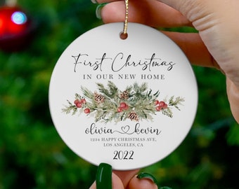 First Christmas in New Home Ornament 2022 Personalized Christmas Gift Custom Apartment Warming Gift Christmas Holiday Ornament