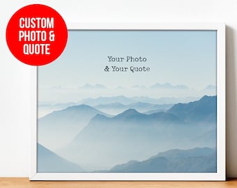 Custom Quote with Picture Framed Poster Canvas Print Custom Wall Art Personalized Birthday Gift for Mothers Day Gift for Wife Quote Photo