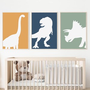 Dinosaur Wall Art Printable Boys Room Prints Playroom Decor Dinosaur Nursery Set of 3 Dinosaur Kids Art Nursery Dino Wall Art T-Rex Digital