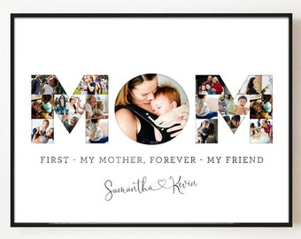 Fotocollage moeder aangepaste cadeau-ideeën voor Moederdag Cadeau gepersonaliseerde moeder verjaardag moeder cadeau moeder afdrukken digitaal gedrukt canvas bord