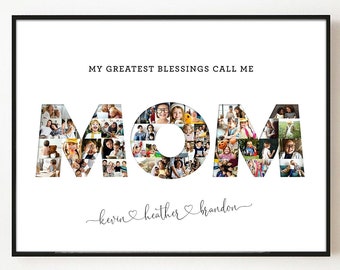 Fotocollage moeder aangepaste cadeau-ideeën voor Moederdag Cadeau gepersonaliseerde moeder verjaardag moeder cadeau moeder afdrukken digitaal gedrukt canvas bord