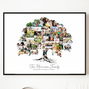 Family Tree Wall Art Collage Custom Photo Collage Canvas Mothers Day Gift Custom Pictures Collage Personalized Wall Decor Sign Print