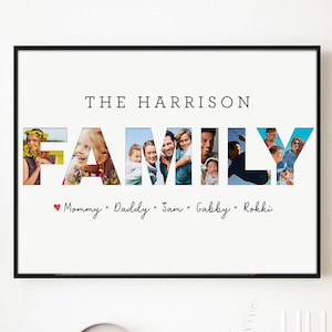 Family Photo Collage Canvas Picture Custom Collage Wall Art Personalized Photo Gifts Grandparents Housewarming Gift Father&#39;s Day Giift