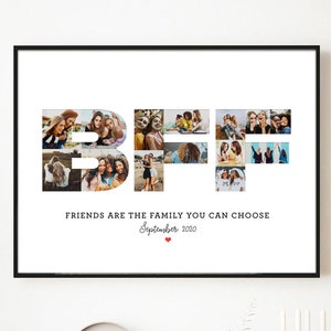 Friendship Photo Collage Best Friend Gift BFF Custom Picture Canvas Custom Sign Personalized Birthday Gift Idea Digital or Printed