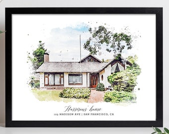 House Portrait, House Painting, Housewarming Gift, Realtor Gift, Home Painting, Home Portrait, Custom Painting, Watercolor Home Painting
