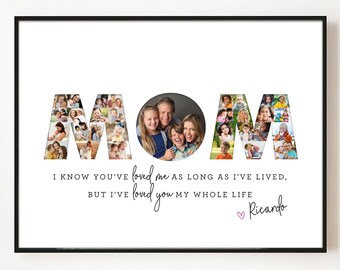 Fotocollage moeder aangepaste cadeau-ideeën voor Moederdag Cadeau gepersonaliseerde moeder verjaardag moeder cadeau moeder afdrukken digitaal gedrukt canvas bord
