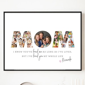 Mom Photo Collage Custom Gift Ideas for Mother's Day Giift Personalized Mother Birthday Mama Present Mom Print Digital Printed Canvas Sign