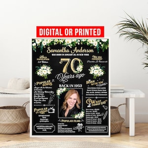 70. Geburtstag Poster, 70. Geburtstag Tafel, 70. Geburtstag Tafel, Back in 1954 Zeichen, 70. Geburtstag Spruch, 70. Geburtstag Dekoration