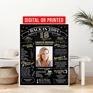 18. Geburtstag PERSONALISIERTES Poster, zurück im Jahr 2005, 18. Geburtstag Geschenk für Frau oder Männer, 18. Geburtstag Dekorationen, Last Minute Geschenkidee