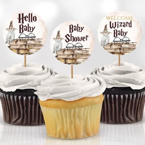 Wizard Baby Shower Cupcake Toppers Decoration A Magical Bundle Is On The Way Birthday Party Decor Printable Digital Instant Download