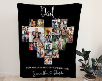 Mothers Day Gift Blanket Photo Collage Personalized Blanket Dad Custom Blanket With Pictures Special Memory Keepsake Grandpa Birthday Gift