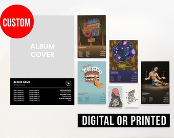 Pôster personalizado da capa do álbum em tela, arte de parede personalizada, pôster personalizado de aplicativo de música, presente de aniversário para amigo, impressão da capa do álbum favorito.
