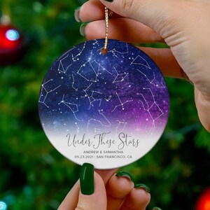 Personalized Anniversary Gift Night Sky Map Star Ornament Constellation Engagement Gift for Couple Anniversary Custom Valentines Day Gift