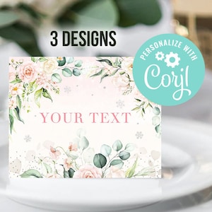 Girl Baby Shower Food Labels Printable Winter Wonderland - Etsy