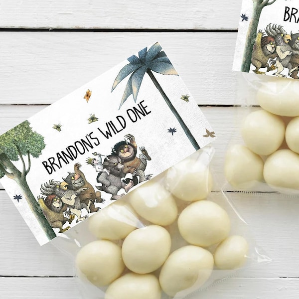 Where The Wild Things Are First Birthday Bag Topper Let the Wild Rumpus Start Digital Printable Editable Wild One Template Instant Download