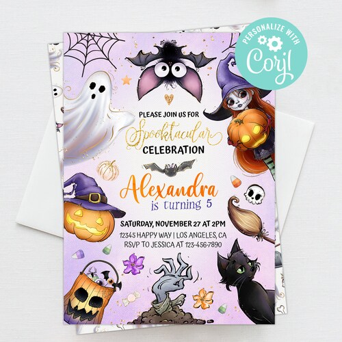 Spooky One Birthday Party Invitation Halloween Party Invites - Etsy